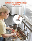 VEVOR Garbage Disposal Air Switch Kit, Dual Outlet Sink Top Air Switch for Food Waste Disposal, 3.5-inch Long Brushed Silver Stainless Steel ON/OFF Air Button for Granite, Marble, Quartz Countertops by CozyNest Decor