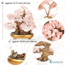 Feng Shui Money Tree Large Crystal Quartz Lucky Tree Gem Tree for Office Home Feng Shui Decoration for Wealth/Fortune and Luck (Rose Quartz) by GreenHaven Gardens