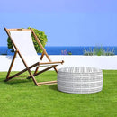 LVTXIII Outdoor/Indoor Inflatable Ottoman, Patio Footrest Stool, Portable Round Ottoman for Patio Garden, Camping or Home, Herringbone Black White by CozyNest Decor