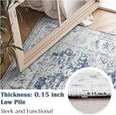 jinchan Runner Rug 2x5 Machine Washable Hallway Rug Dark Blue Vintage Floral Print Non-Slip Low Pile Ultra-Thin for Kitchen,Entryway,Laundry Room,Bedroom,Farmhouse (2‘x5’,Dark Blue) by TinyTreasures Baby Boutique
