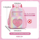 I IHAYNER Kids Glitter Lightweight Backpack for School Travel & Daycare, Toddler Backpack for Girls 3+ Preschool Kindergarten Elementary Kids Backpack-Rainbow Pink N by TinyTreasures Baby Boutique