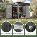 Aoxun 7' x 4' Shed 140 CU.FT Outdoor Waterproof Storage Shed with Triple Lockable Door Garden Metal Tool Shed for Outside by GreenHaven Gardens
