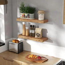 24" Floating Shelves, Live Edge Solid Elm Wood Floating Shelf, Wall Mounted Display Shelves with Heavy-Duty Bracket for Books, Rustic Wooden Shelf for Kitchen, Bathroom, Natural Color, Set of 2 by CozyNest Decor