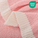 NEXHOME PRO Soft Blankets Pink, Cozy Throw Blanket for Couch, Warm Reversible Knit Blanket for Women, Fuzzy Lightweight Throws for Sofa, Bed, Picnic, Heather Hot Pink, 50 x 60 inches by TinyTreasures Baby Boutique