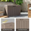 50 Gallon Lockable Resin Deck Box, Waterproof & UV-Resistant Outdoor Storage Box for Outdoor Cushion Storage, Garden Tools & Pool Accessories Storage, Gray by CozyNest Decor