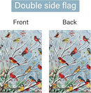 Louise Maelys Welcome Christmas Garden Flag 12x18 Double Sided, Small Burlap Tree Cardinal Birds Xmas Outside Outdoor House Yard Decor by GreenHaven Gardens