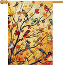 Louise Maelys Welcome Fall Garden House Flag 28x40 Inch Double Sided, Autumn Maple Tree Birds Large Burlap Garden Flag Fall Thanksgiving Outside Outdoor House Yard Decor (Only Flag) by GreenHaven Gardens