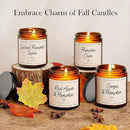 Pumpkin Candle Set | 4 Pack Scented Candles for Home - Candle Gifts for Women Men, Soy Candles | Jar Candle Scents of - Cake/Red Apple/Syrup/Ginger by CozyNest Decor