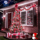 JMEXSUSS 2 Pack Red and White Solar Christmas Lights, Each 33FT 100 LED Solar String Lights Outdoor, Waterproof Solar Fairy Lights for Outside Christmas Decorations by GreenHaven Gardens