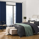 KEQIAOSUOCAI Navy Pleat Wide Width Drapes 80 x 84 inch Long 2 Panels - Thermal Insulated Room Divider Curtains for Bedroom/Living Room/Patio, Pinch Pleated Curtain Panel with Hooks by TinyTreasures Baby Boutique