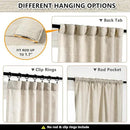 MYSKY HOME Living Room Curtains for Windows, Linen Look Texture Semi Sheers Boho Drapes Extra Long Floor Length Curtain Panels Soft Cotton Fabric, 50 x 108 Inch, Light Oatmeal, 2 PCs by CozyNest Decor