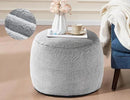 Boho Ottoman Living Room Furniture 20"x15" Large Round Ottomans Pouf Couch Foot Rest Grey Pouf Ottoman Foot Rest with Foam Chunk Filling Pouffe Ottomans Stuffed Foot Rest Poufs for Couch by CozyNest Decor