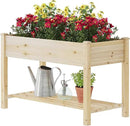 GHWIE Raised Garden Bed with Shelf,Elevated Wooden Planter Box with Legs,Garden Planter for Backyard, Patio, Balcony,200lb Capacity - Natural by CozyNest Decor