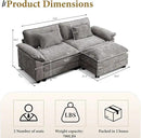 URRED Modular Sectional Sofa Comfy Cloud Couch, Modern Chenille Sofa Sleeper Deep Seat Couches with Ottoman/Pillows for Living Room (Gray, 82.6''- L Shape) by CozyNest Decor