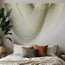 Macrame Wall Hanging Boho Wall Decor Tapestry Dip Dyed Ombre Moss Green Handmade Wall Art Woven Cotton Rope Backdrop with for Bedroom Living Room, 57" W x 39" L by CozyNest Decor