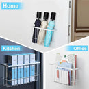 Magnetic Basket for Fridge, Magnetic Fridge Basket, Foil and Plastic Wrap Organizer with 4 hooks, Laundry Room Organization for Dryer Ball, Cling Film, Mail, Umbrella, White, 2 Pack by CozyNest Decor