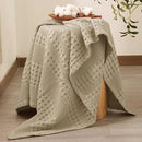 PHF 100% Cotton Waffle Weave Throw Blanket, Soft Lightweight Breathable Cozy Summer Throws for Couch Bed Sofa, Luxury Aesthetic Woven Blanket for Home Decor & Office, 50"x60", Khaki by CozyNest Decor