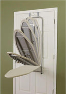 Household Essentials 144222 Over The Door Small Ironing Board with Iron Holder, Natural Cotton Cover Silver by CozyNest Decor