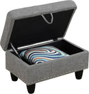 Ottoman Rectangular Storage Ottoman Bench, Flannel Footrest Stool Footstool with Lid for Living Room, Bedroom, Entryway, Gray, 29.1"x18.9"x17.3" by CozyNest Decor