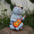 Cat Garden Statue Outdoor Decor, Cat Sculpture with Guitar and Butterfly for Yard Lawn Patio Balcony, Birthday Housewarming Gifts for Mom, Grandma, Women, 8.8 inch, Resin by CozyNest Decor