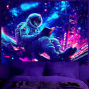 BVBOX Astronaut Space Blacklight Tapestry 79"x59", UV Reactive Astronaut Reading Universe Galaxy Planet Glow in Dark Tapestries, Black Light Neon Upright Poster Wall Hanging Backdrop Decor for Bedroom Living Room by CozyNest Decor