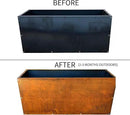 DIY CARTEL Corten Steel Rectangular Outdoor Planter Box, Rustic & Modern Farmhouse Design, Large Raised Metal Garden Bed for Commercial & Residential Use (36in x 16in x 16in) by GreenHaven Gardens