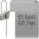 VVOKGO Rebar-Stakes-12-Inch J Hook Galvanized Tent Stakes Heavy Duty, 95-Pack Ground Chain Link Fence Anchors with Chisel Point End for Gazebo, Camping Tents, Outdoor Inflatables Decorations by CozyNest Decor