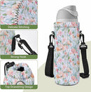 Neoprene Water Bottle Carrier Bag with Adjustable Shoulder Strap for Men Women Walking Hiking,Portable Insulated Holder Case for Stainless Steel/Glass/Plastic Bottles by TinyTreasures Baby Boutique