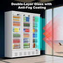 40.5 Cu.ft. Commercial Refrigerators 3 Glass Door Beverage Refrigerators Commercial Fridge Upright Cooler with Soft LED Light and 15 Adjustable Shelves for Restaurant Grocery Stores Home by CozyNest Decor