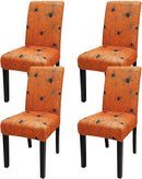 JQinHome Halloween Orange Dining Chair Slipcover, Spider Web Chair Covers Set of 4 ，High Stretch Washable Chair Protector Cover for Dining Room, Kitchen,Home Party,Wedding Ceremony(Orange, 4PC) by CozyNest Decor