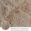 XeGe Luxury Faux Fur Throw, Soft 50x60 Fluffy Blanket, Shaggy Plush Decorative Couch Blanket, Winter Fall Cute Fuzzy Furry Lap Throw for Office Bedroom Living Room Khaki by CozyNest Decor