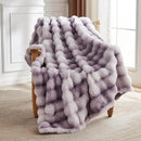 Lotus Karen Faux Fur Throw Blanket Tie-Dye Purple - Big Bubble Rabbit Fluff Blanket for Couch,Small Fluffy Fuzzy Cozy Blanket,Thick Furry Plush Shaggy Blankets,60x80 Inches by CozyNest Decor