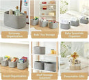Small Baskets Set of 3-11"x7"x7" Perfect Toy Baskets for Storage, Ideal Storage Basket for Cube, Towels, and More - Basket for Shelves （Grey) by CozyNest Decor