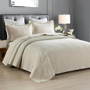 MarCielo 3-Piece 100% Cotton Oversized Bedspread Lightweight Quilt Coverlet Embroidery Farmhouse Bedding Set (TM Khaki Beige, Oversized King (118"x106")) by CozyNest Decor