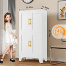 47.25" Metal Pantry Cabinet, Storage Cabinets with 4 Door and 2 Adjustable Shelves, White Bathroom Cabinet, Freestanding Cupboard for Kitchen Dining Living Room Bathroom by CozyNest Decor
