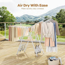 APEXCHASER Drying Rack for Clothing Foldable, Metal Laundry Rack Collapsible, Ultra Thin Gullwing Clothes Airer with Adjustable Height for Towel Baby Clothes Indoor Outdoor Laundry Room, White by TinyTreasures Baby Boutique