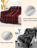 ZonLi Christmas Buffalo Plaid Throw Blanket, 50" x 60" Black and Red Decorative Blankets with Tassel for Couch, Bed, Sofa, Chair, Outdoor, Cozy Warm Lightweight Farmhouse by CozyNest Decor