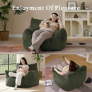 Giant Plush Bean Bag Chair for Adults with Armrests - Oversized Comfy Green Beanbag Lounge Lazy Floor Sofa Accent Chair for Living Room, Bedroom & Dorm, Cozy Fluffy Single Cloud Mini Couch by CozyNest Decor