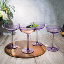 Colored Coupe Glass 7OZ Set Of 4 Colorful Champagne Cocktail Glasses Fancy Manhattan by The Wine Savant