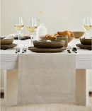 Solino Home Linen Natural Table Runner 60 Inches - 100% Pure Linen Short Table Runner 14 x 60 Inch Ideal for Dresser and Coffee Tables - Fall, Autumn, Thanksgiving - Fete by CozyNest Decor