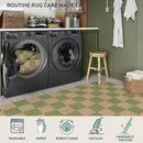 Lahome Checkered 3x5 Washable Rug, Green Easy Jute Rug for Entryway Living Room, Modern Non Slip Non Shedding Indoor Outdoor Carpet for Porch Deck Kitchen