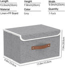 Yawinhe Collapsible Storage Boxes, Foldable Bin with Lids, Cube Clothes Organizer Basket with Handles, Grey, 13.0''Lx9.0''Wx7.9''H, 7-Pack, SNK024GS-7 by TinyTreasures Baby Boutique