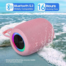 Portable Bluetooth Speaker, BT5.3 Wireless Speaker 20W Bass Diaphragms with Multi LED Light Dynamic Modes, IPX6 Waterproof 16H Playtime supports FM Mode, TF, USB for Home, Cycling, Outdoor, Beach by TinyTreasures Baby Boutique