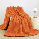 Admitrack Chunky Knit Blanket Throw, 100% Hand Knit Chenille Throw Blanket for Sofa & Home Decor, Soft and Cozy Knitted Throw Blankets (Orange, 51"x63") by CozyNest Decor