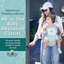 Baby Carrier - 6-in-1 Ergonomic Soft Carrier with Hip Seat and Large Storage, Front and Back Positions, Adjustable Waist Up to 43 Inches, for Infants Aged 2-36 Months, Weighing 6-45 lb by TinyTreasures Baby Boutique