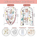 Baby Lounger - Baby Lounger for Newborn 0-24 Months, Breathable, Soft Cotton Baby Nest, Portable Infant Lounger for Home & Travel, Newborn Essentials Gift (Pink Deer) by TinyTreasures Baby Boutique