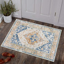 Lahome Boho Small Entryway Rug - 2x3 Non-Slip Washable Rugs for Kitchen Oriental Throw Ultra-Thin Area Rugs for Bedroom Accent Distressed Blue Floor Doormat Carpet for Bathroom Laundry Living Room by TinyTreasures Baby Boutique