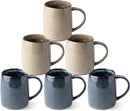 GBHOME Large Ceramic Coffee Mugs Set of 6, 18oz Handmade Stoneware Coffee Mugs Set for Latte/Cappuccino/Hot Cocoa, Dishwasher & Microwave Safe, Multi-Color by CozyNest Decor