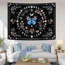 Aipon Blue Butterfly Moon Flower Boho Floral Tapestry for Bedroom & Living Room (60.00'' 80.00'', Blue) by CozyNest Decor
