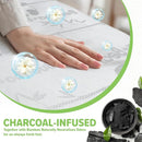 Premium Bamboo Crib Mattress Encasement Protector | Full Zipper Enclosure | Waterproof | Extra Soft | Enfused Charcoal for Odor Control | Fits Crib | Family Friendly, White by TinyTreasures Baby Boutique